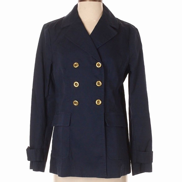 Banana Republic Factory Jackets & Blazers - BANANA REPUBLIC Factory Navy Button Trench Jacket